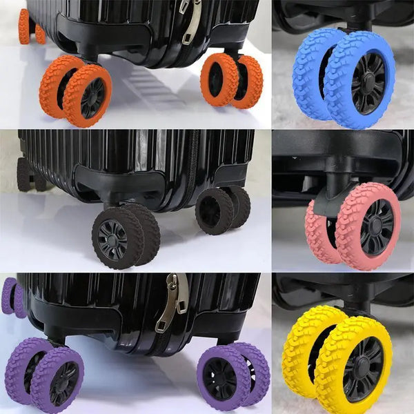Suitcase Wheel Protection Covers – Silent Rubber Luggage Caster Covers - (8PCS )