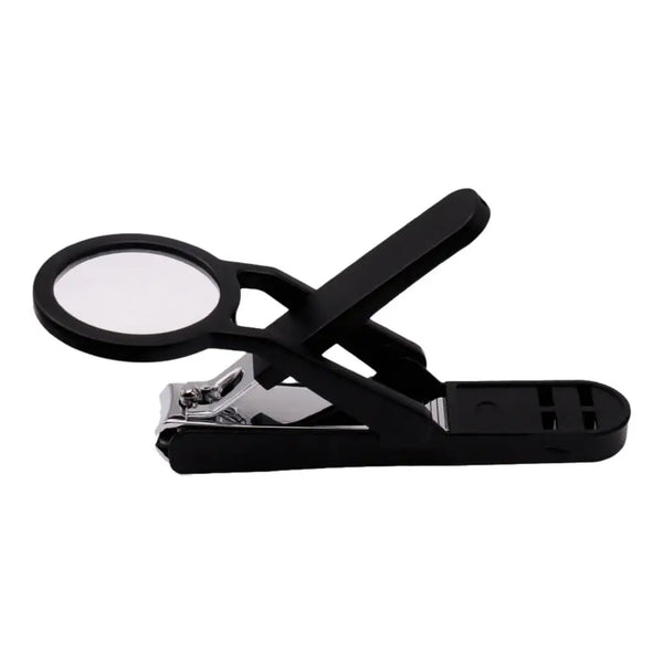 Nail Clipper with Magnifying Glass – Anti-Splash Stainless Steel Nail Trimmer for Elderly & Home Use