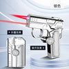 Metal Folding Gun-Style Jet Lighter – Windproof Butane Gas Red Flame Gyroscope Lighter with Laser