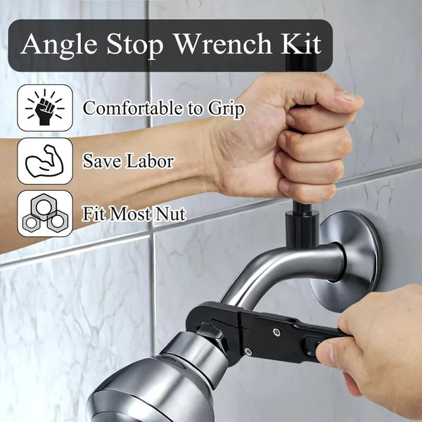 Plumbing Angle Stop Wrench Kit with Sillcock Key & Sleeve Puller