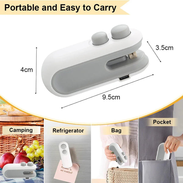 Mini 2-in-1 Portable Plastic Bag Sealer – Handheld Heat Sealing & Cutting Machine