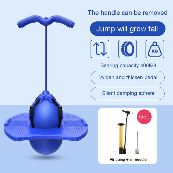 Bouncing Ball Pogo Jumper with Handle Pump & Balance Platform for Kids