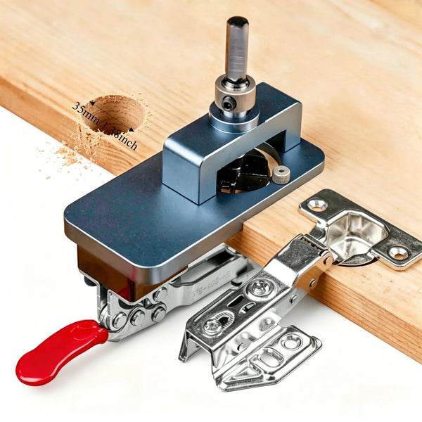 35mm Concealed Hinge Jig Kit with Drilling Guide & Locator for Cabinets