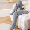 Fuzzy Thigh High Socks – Soft Knit Leg Warmers for Office & Home
