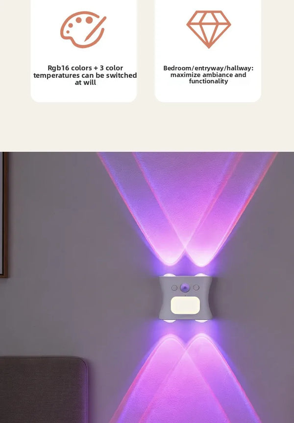 RGB Motion Sensor Night Light – 16 Color Remote Control LED Atmosphere Lampd