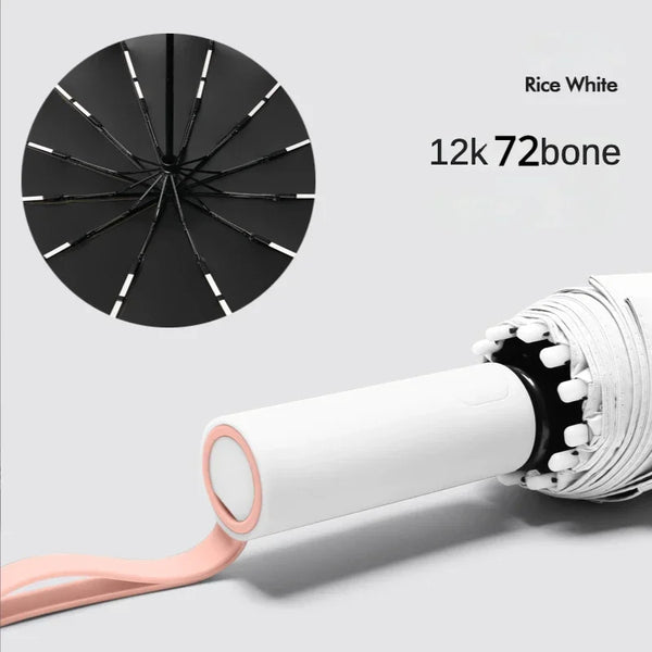 Automatic Windproof Umbrella with 72-Bone Frame & UV Protection