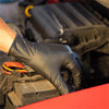 Industrial Black Nitrile Gloves – 8Mil Heavy Duty Disposable Diamond Textured Latex-Free Gloves