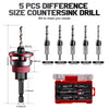 Countersink Drill Bit Set with Depth Stop & Ball Bearing Guide
