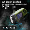 Solar Hand Crank LED Emergency Light with 200m Range & Weatherproof Hook