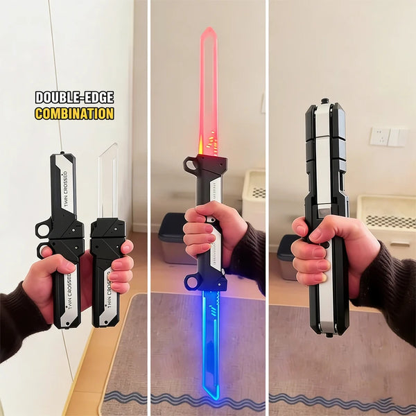 Double-Bladed Lightsaber Sword Toy – Luminous Interactive Cosplay Light Sword for Kids & Adults