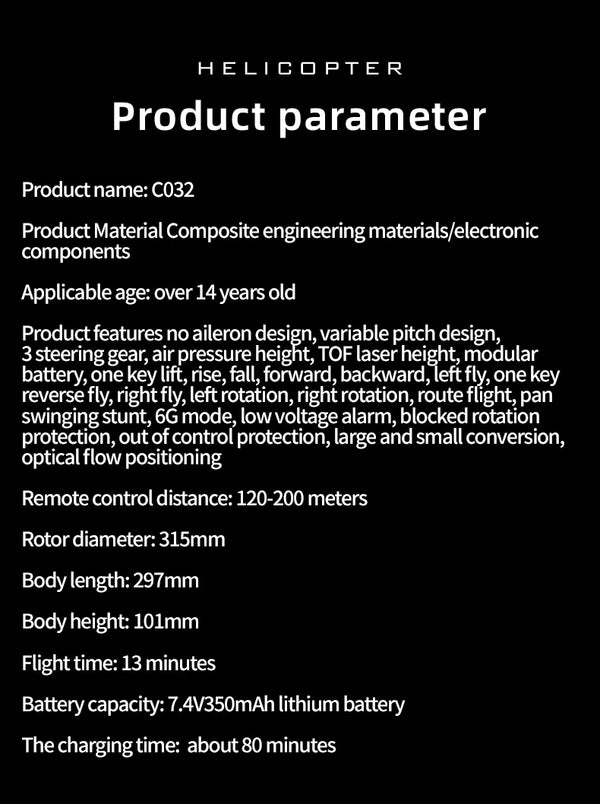 RC ERA C032 (UH-1) 6-Channel Stunt Helicopter – Aileron-Free Reverse Flight Electric Remote-Controlled Model