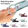 Nail Clipper with Magnifying Glass – Anti-Splash Stainless Steel Nail Trimmer for Elderly & Home Use