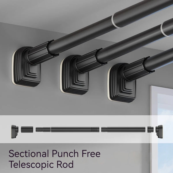 Adjustable Stainless Steel Shower Curtain Rod – No-Drill Telescopic Pole