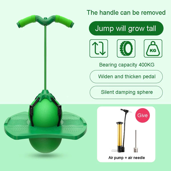 Bouncing Ball Pogo Jumper with Handle Pump & Balance Platform for Kids
