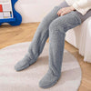 Fuzzy Thigh High Socks – Soft Knit Leg Warmers for Office & Home