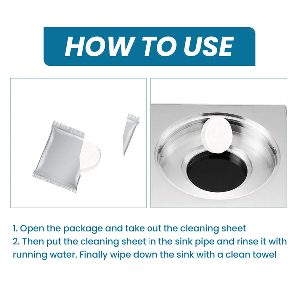 Sink Cleaning Tablets – Drain Pipe Cleaner, Deodorizer & Sewer Dredging Tablets (24PCS)