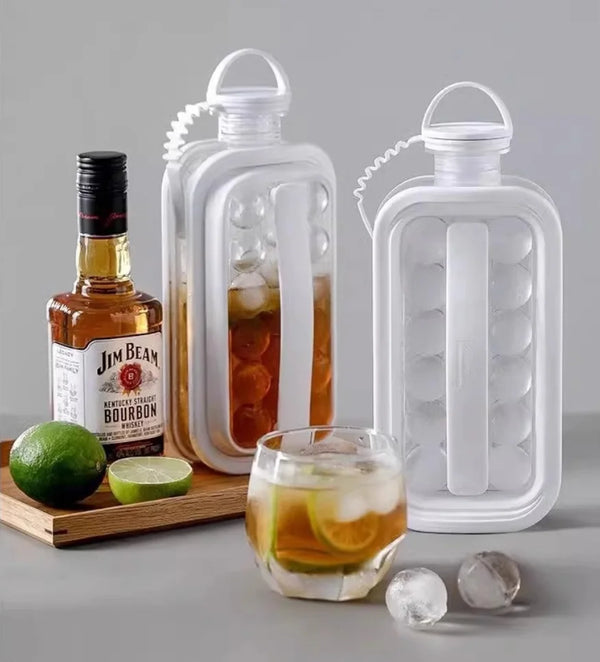 Portable 2-in-1 Folding Ice Maker Water Bottle – Ice Cube Mold & Drink Container