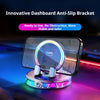 Smart Clamping Car Phone Mount with RGB Light & 360° Rotation