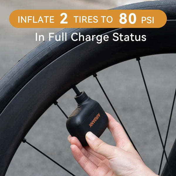 AIRBANK Mini Portable Bicycle Pump – Rechargeable 100PSI Electric Bike Tire Inflator