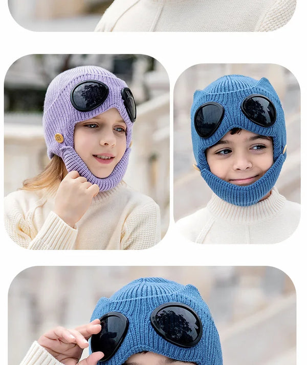 Windproof Warm Mask with Integrated Ear Protection & Glasses Cover for Children and Adults