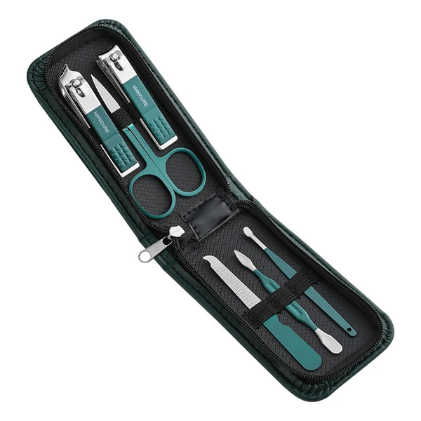 6-Piece Stainless Steel Nail Scissors & Clipper Set – Portable Manicure Grooming Kit for Men & Women