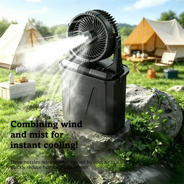 Portable Misting Fan with 20000mAh Battery, Remote & Triple Nozzles