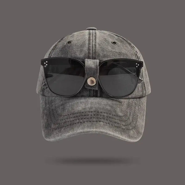 Trendy Backwards Baseball Cap with Built-in Sunglasses – Unisex Style