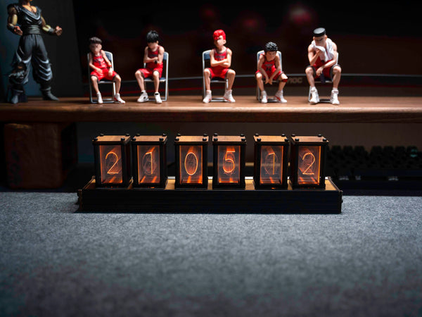 Luxury Nixie Glow Tube Clock – Wood DIY RGB Digital Desk Clock