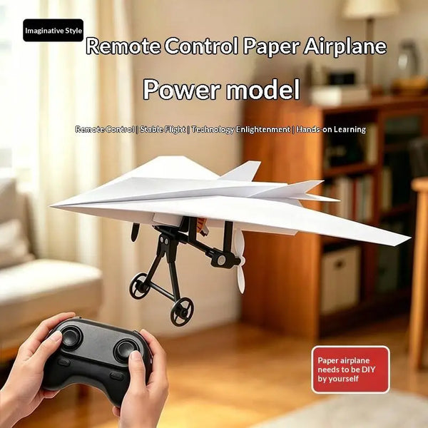 RC Paper Airplane Electric DIY Kit – Foldable Lightweight Remote Control Plane