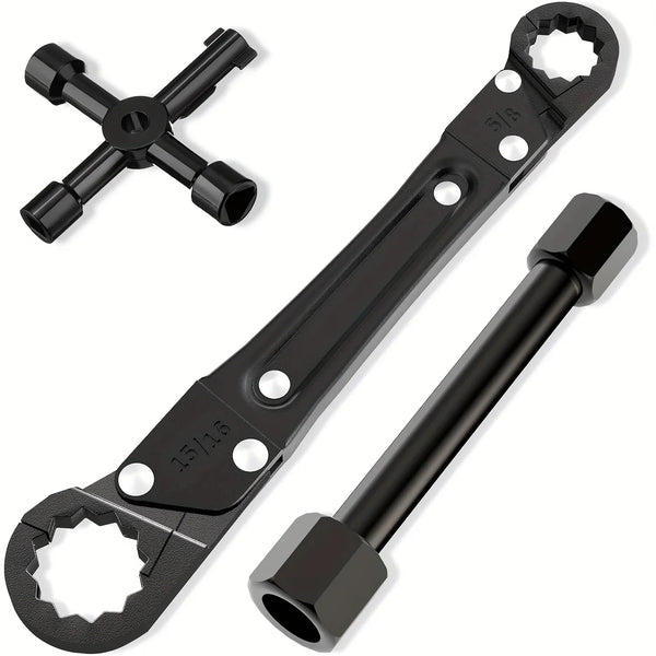 Plumbing Angle Stop Wrench Kit with Sillcock Key & Sleeve Puller