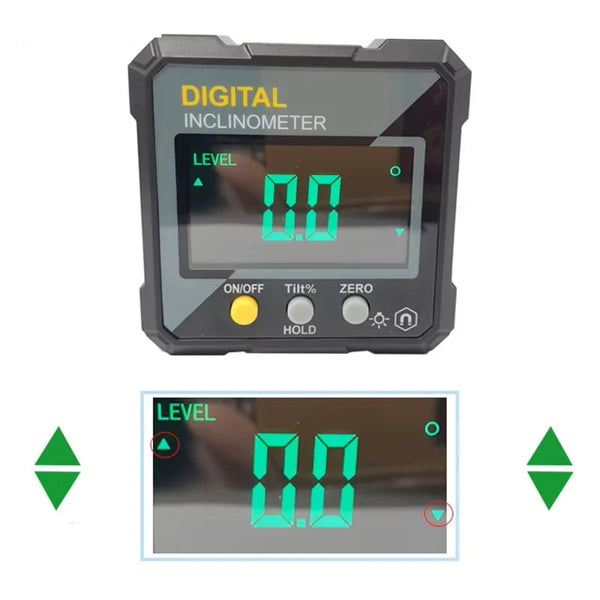 Digital Magnetic Angle Finder – 4 × 90° Electronic Level & Inclinometer