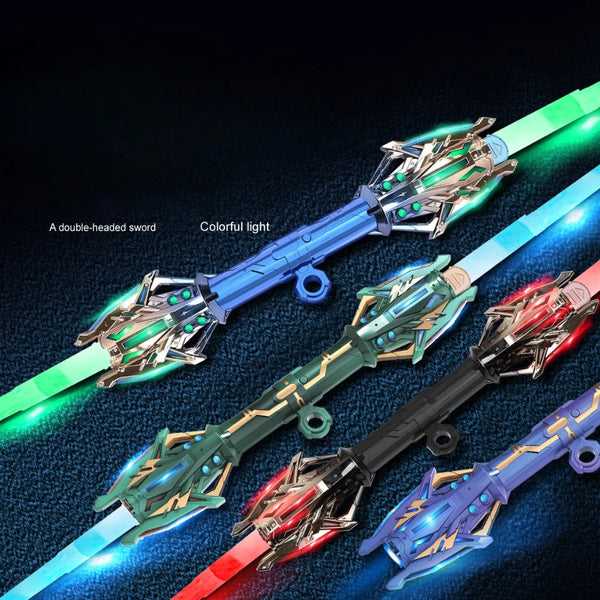 Premium Rotating Seven-Colour Light Sword — Scalable Cosplay Lightsaber Toy for Kids & Adults