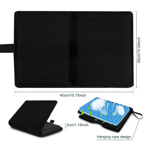 Foldable 3D Honeycomb Gel Seat Cushion – Cooling Portable Chair Pad