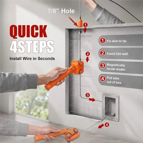 Magnetic Wire Puller with Stainless Steel Leader & Stud Finder
