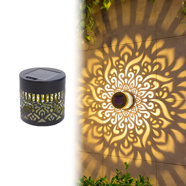 Solar Mandala Wall Lamp – Waterproof LED Fence Light for Garden & Courtyard