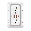 Wall Outlet Extender – 6 AC Outlets + 4 USB Ports (2 USB-C) Fast Charging Power Strip