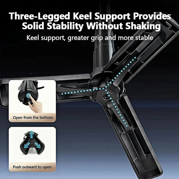 Magnetic Mini Selfie Stick with 360° Rotation & Bluetooth Remote