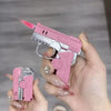 Metal Folding Gun-Style Jet Lighter – Windproof Butane Gas Red Flame Gyroscope Lighter with Laser