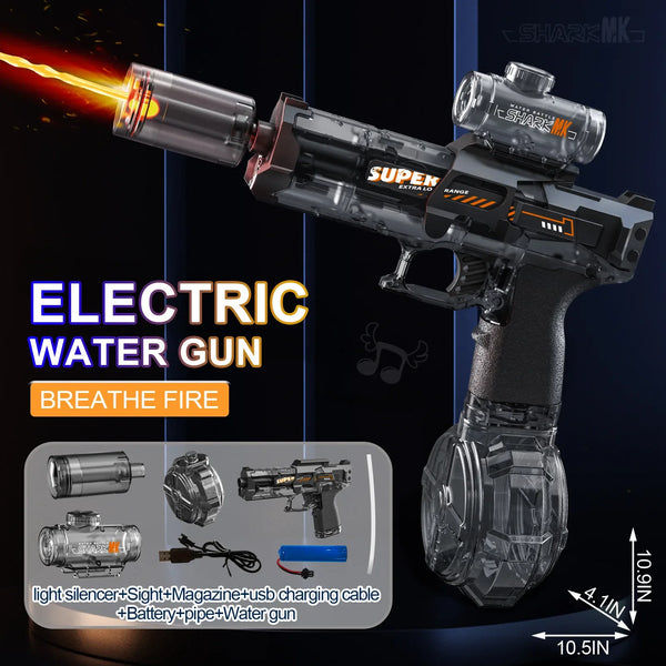 LED Electric Water Gun – Automatic Water Pistol with Lights for Summer Outdoor Fun