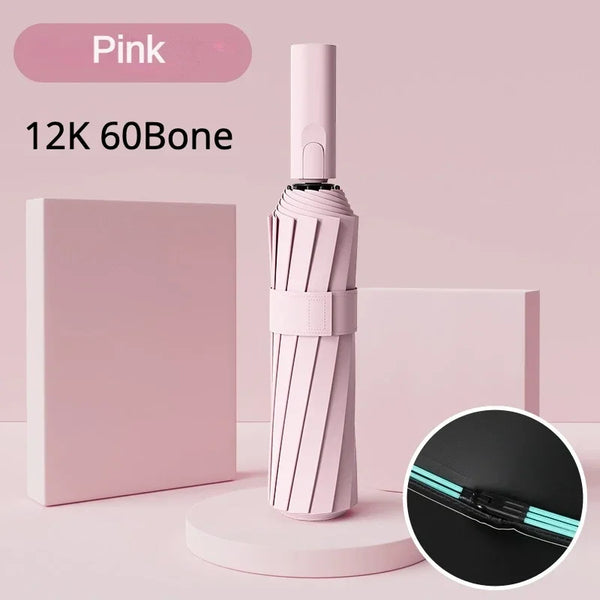 Automatic Windproof Umbrella with 72-Bone Frame & UV Protection