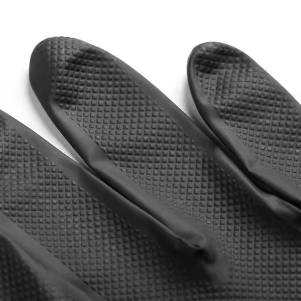 Industrial Black Nitrile Gloves – 8Mil Heavy Duty Disposable Diamond Textured Latex-Free Gloves