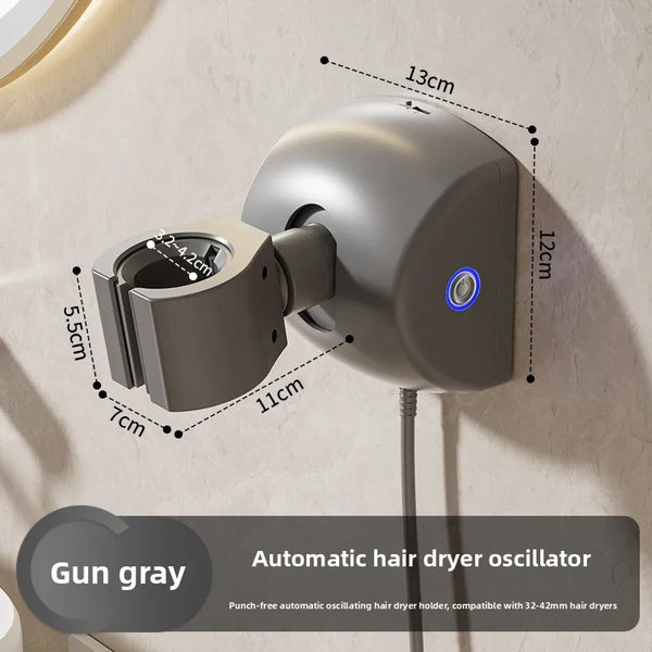 Hands-Free Rotating Hair Dryer Holder – Wall-Mounted Adjustable Hair Dryer Bracket