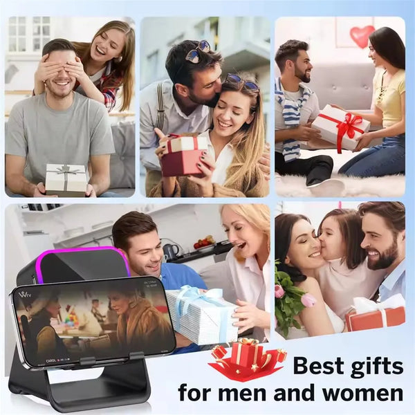 Magnetic Induction Phone Stand Speaker with RGB Light & Bluetooth