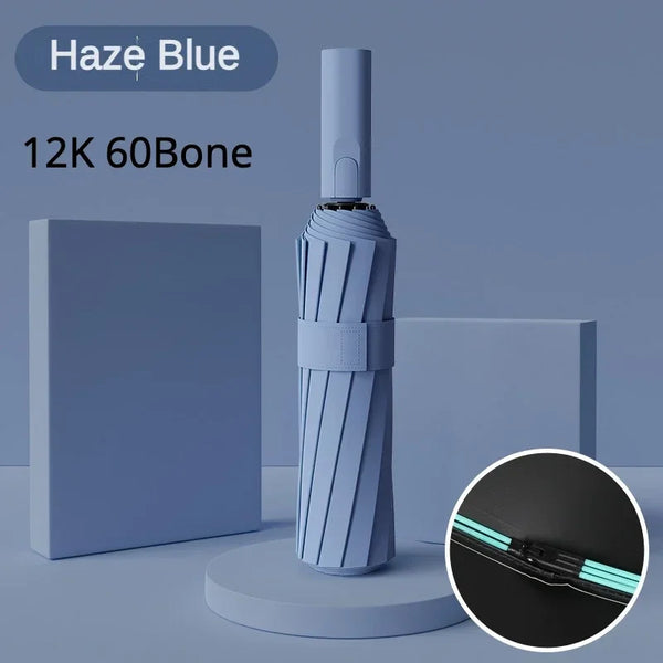 Automatic Windproof Umbrella with 72-Bone Frame & UV Protection