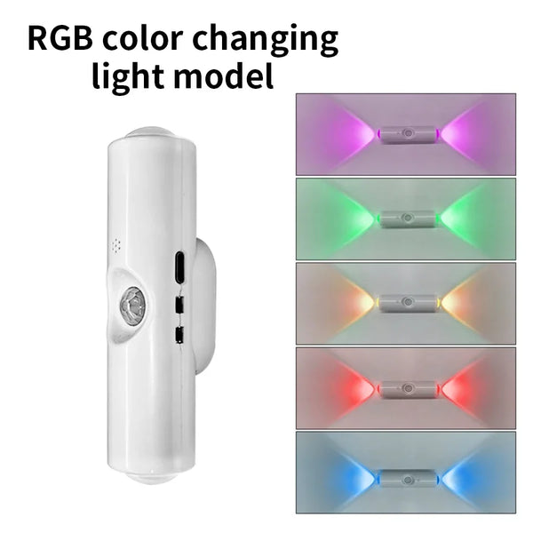 LED Motion Sensor Night Light – RGB Color Changing Wireless Magnetic Rechargeable Wall Lamp