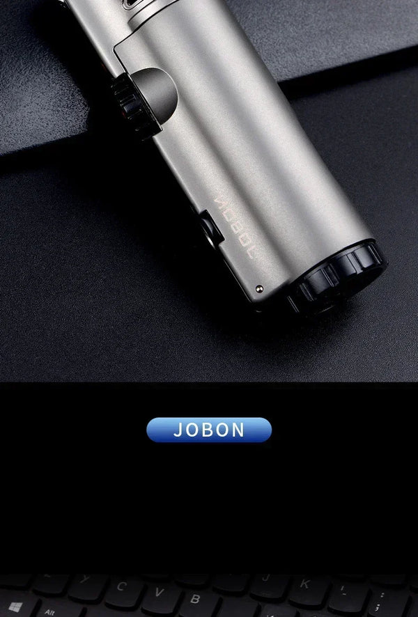 JOBON 4-Torch Jet Windproof Inflatable Lighter – Metal Flint Grinding Wheel Gas Lighter