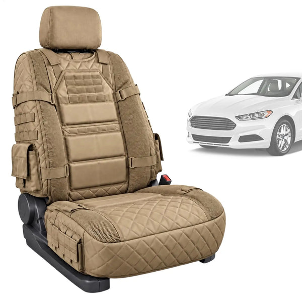 Military Style Heavy-Duty Car Seat Protector with Non-Slip Backing & Storage Pockets