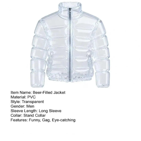 Transparent Wearable Beer-Drinking Jacket for Parties, Festivals & Gag Gifts