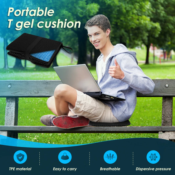Foldable 3D Honeycomb Gel Seat Cushion – Cooling Portable Chair Pad