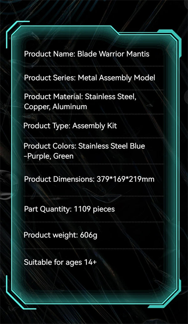 DIY Assembly 3D Metal Mechanical Model Kit – Scorpion, Cheetah, Wasp, Falcon, Pterosaur & Phoenix